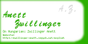 anett zwillinger business card